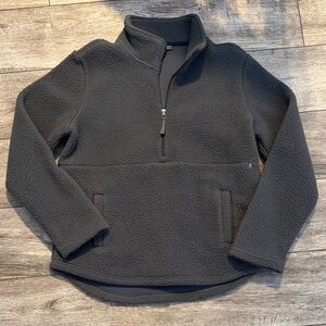 Free Fly Fleece Sherpa Pullover Quarter Zip Jacket Sweatshirt Kangaroo Pocket M